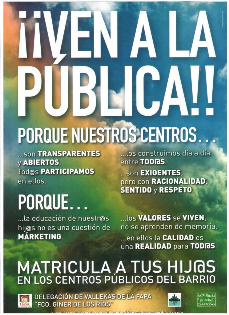 CARTEL ESCOLARIZACION 2014
