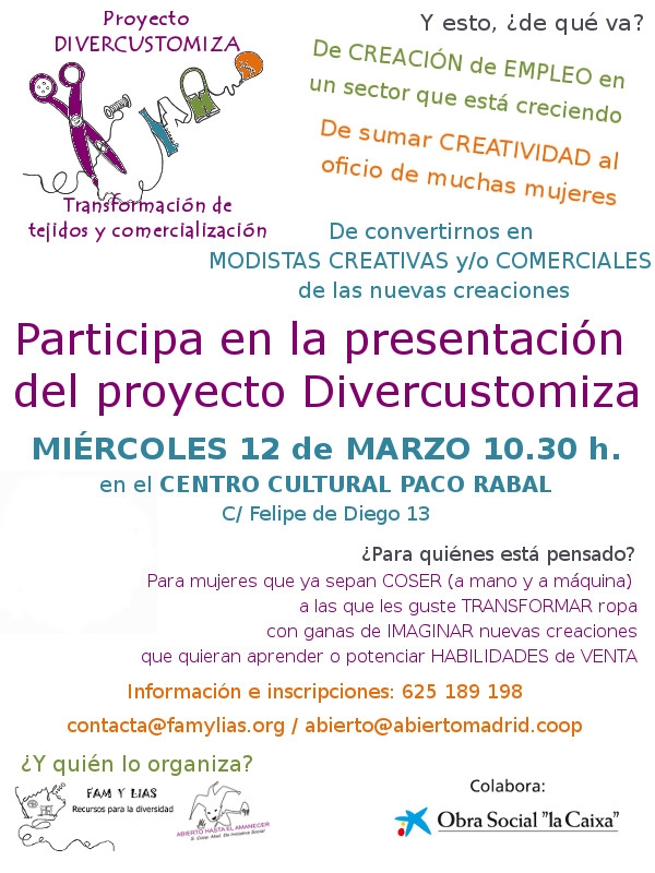 CartelPresentacion12 marzo Divercustomiza